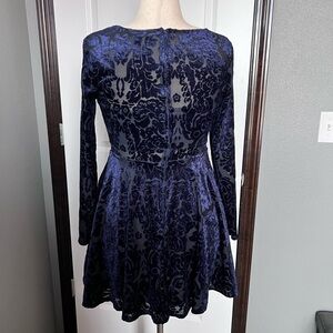 Velvet Navy Blue Dress